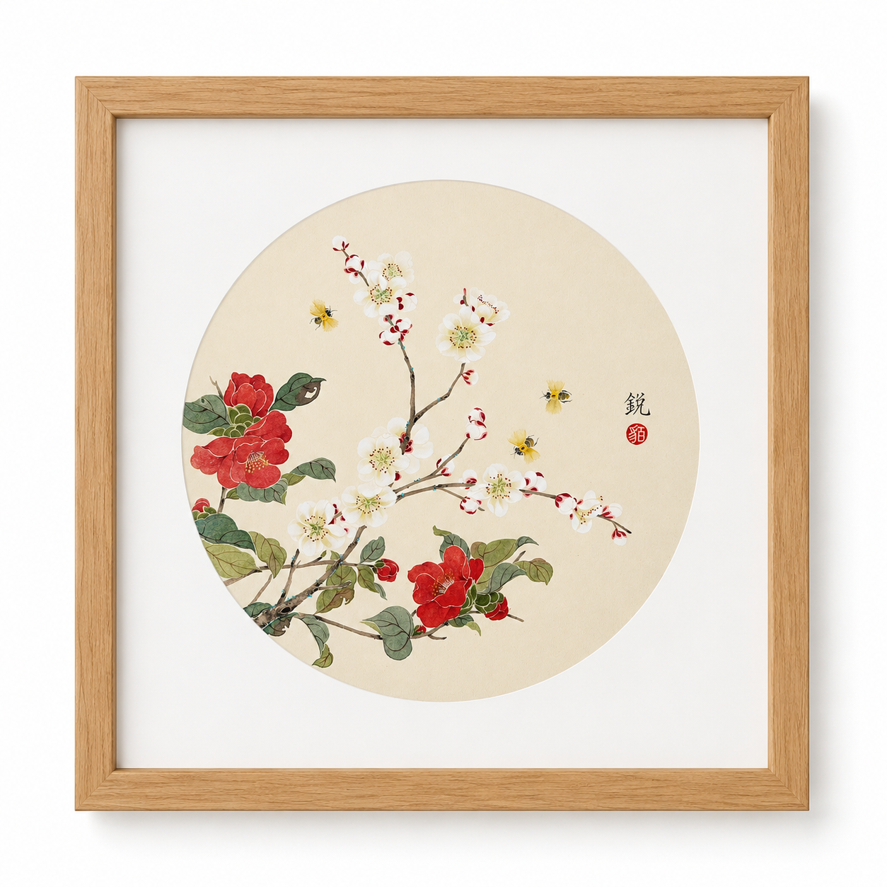 The Camelia and the Apricot Blossom