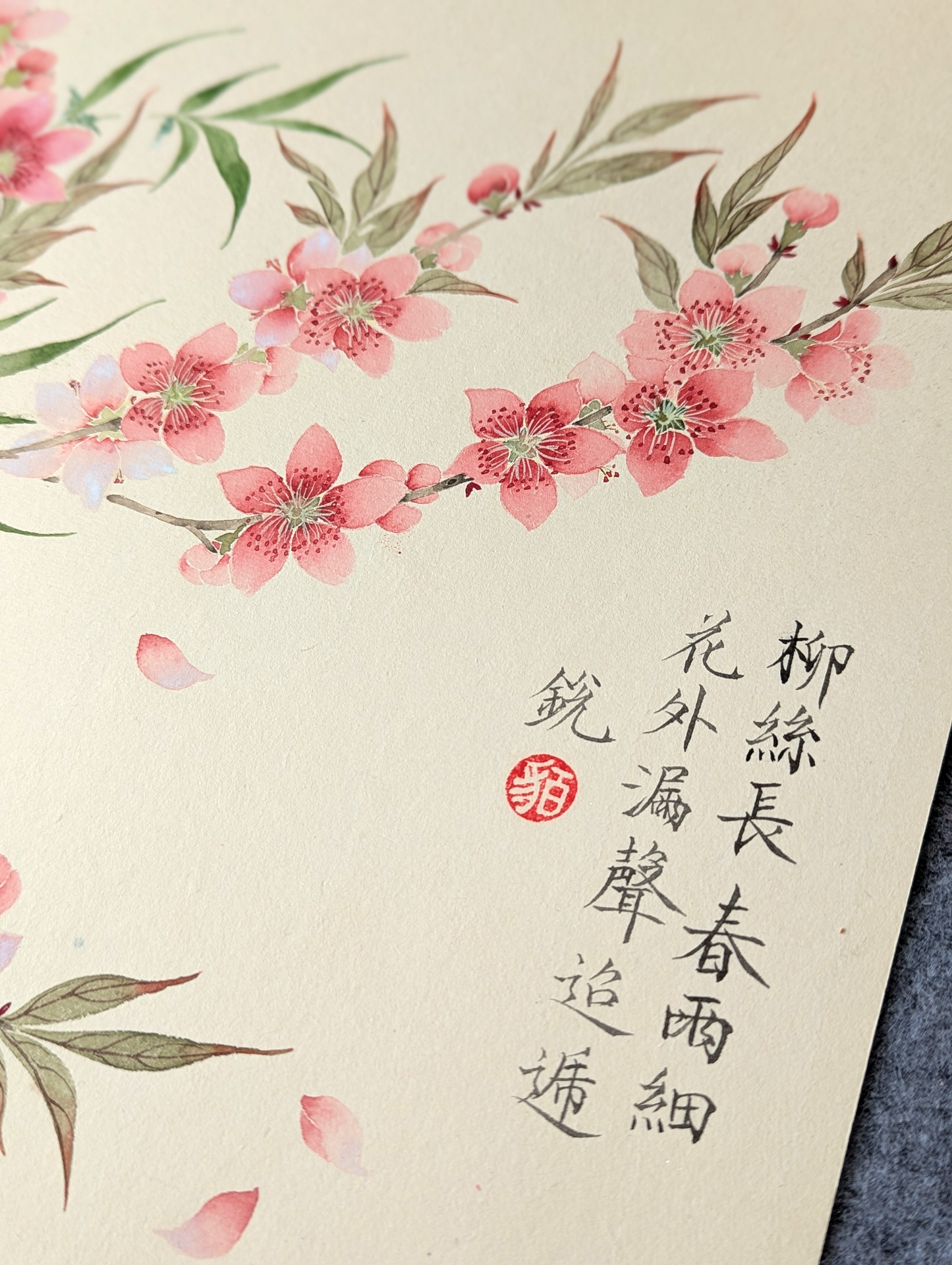 The Peach blossom and willows