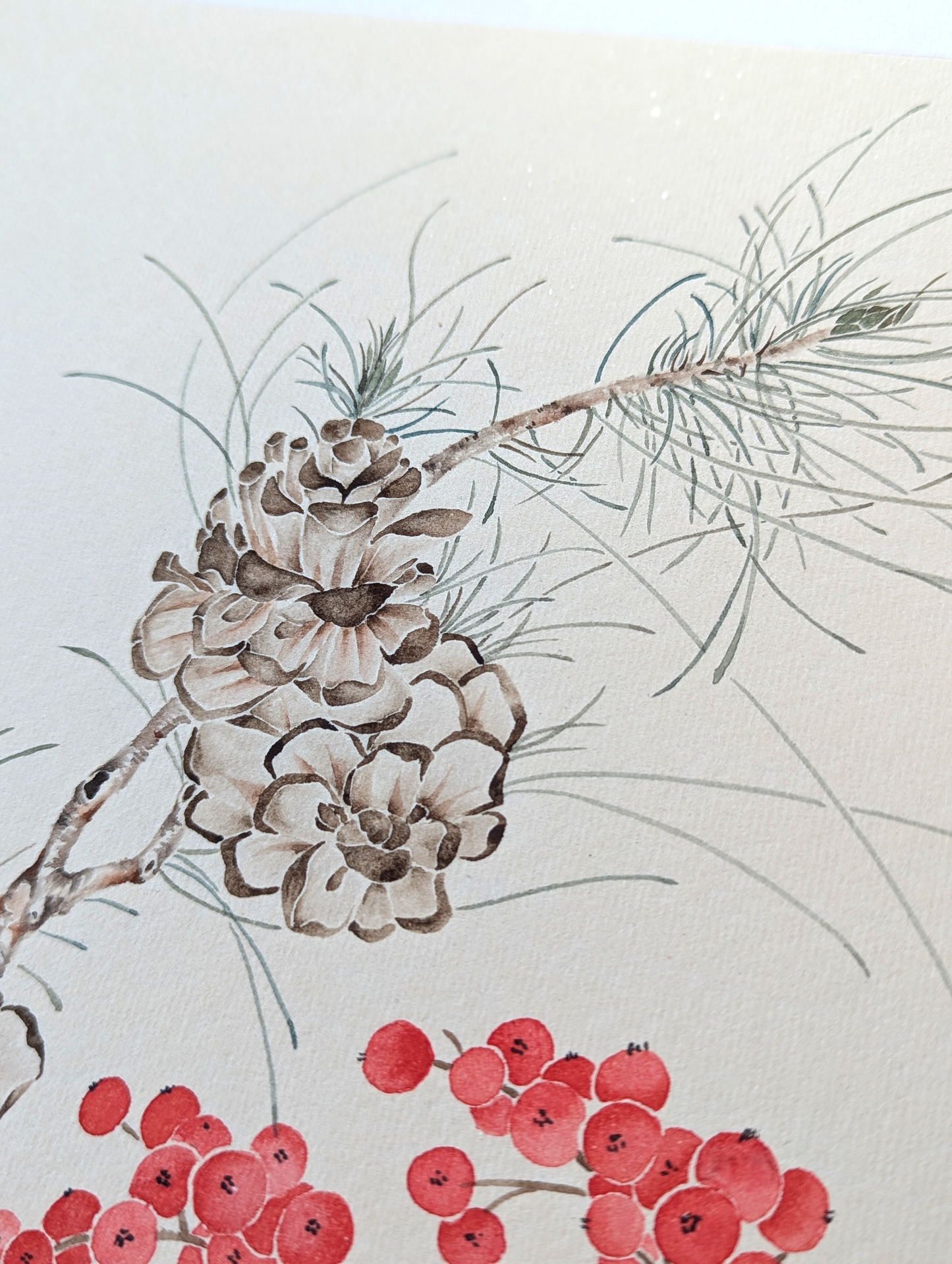 The Red Berries in the Winter Grove