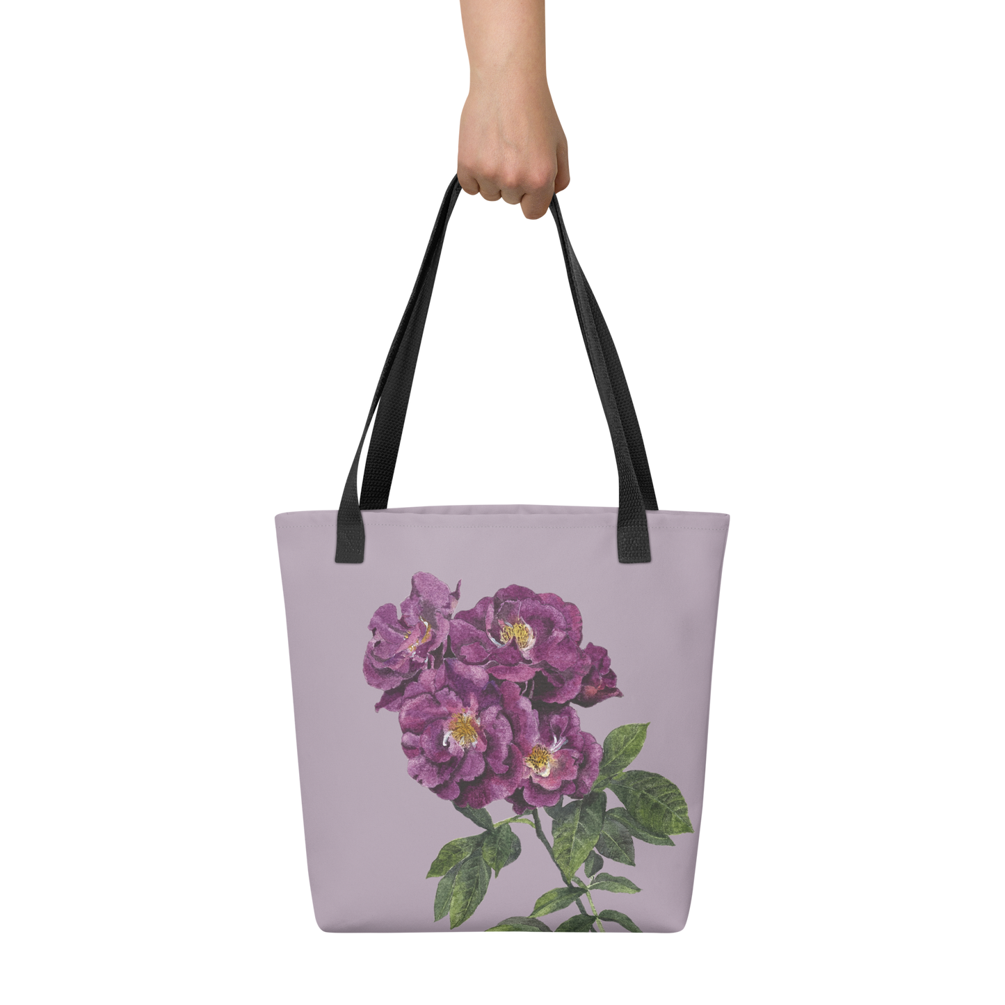 Floral Tote Bag, Watercolour Rose Bag, Botanical Canvas Tote, Romantic Flower Gift
