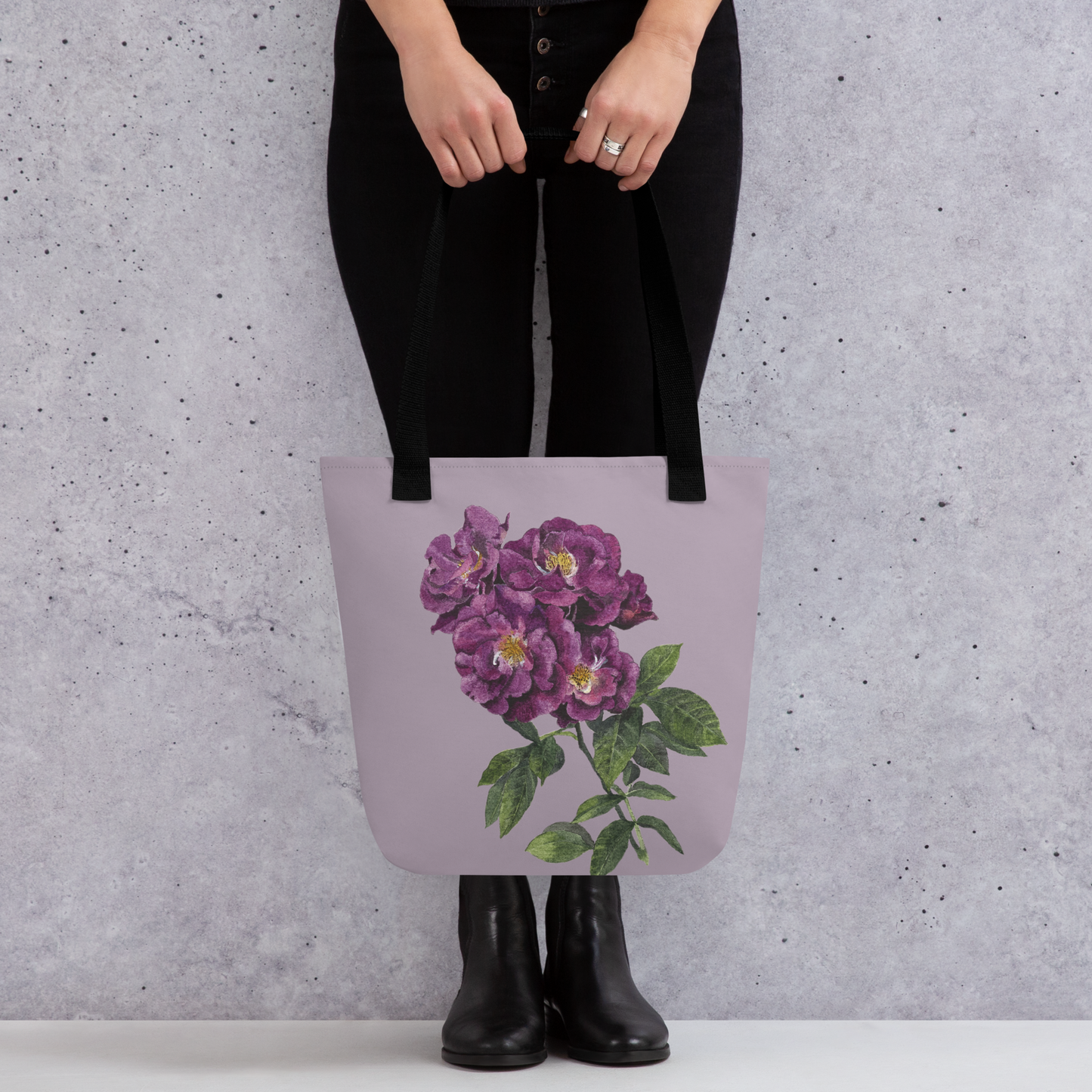 Floral Tote Bag, Watercolour Rose Bag, Botanical Canvas Tote, Romantic Flower Gift