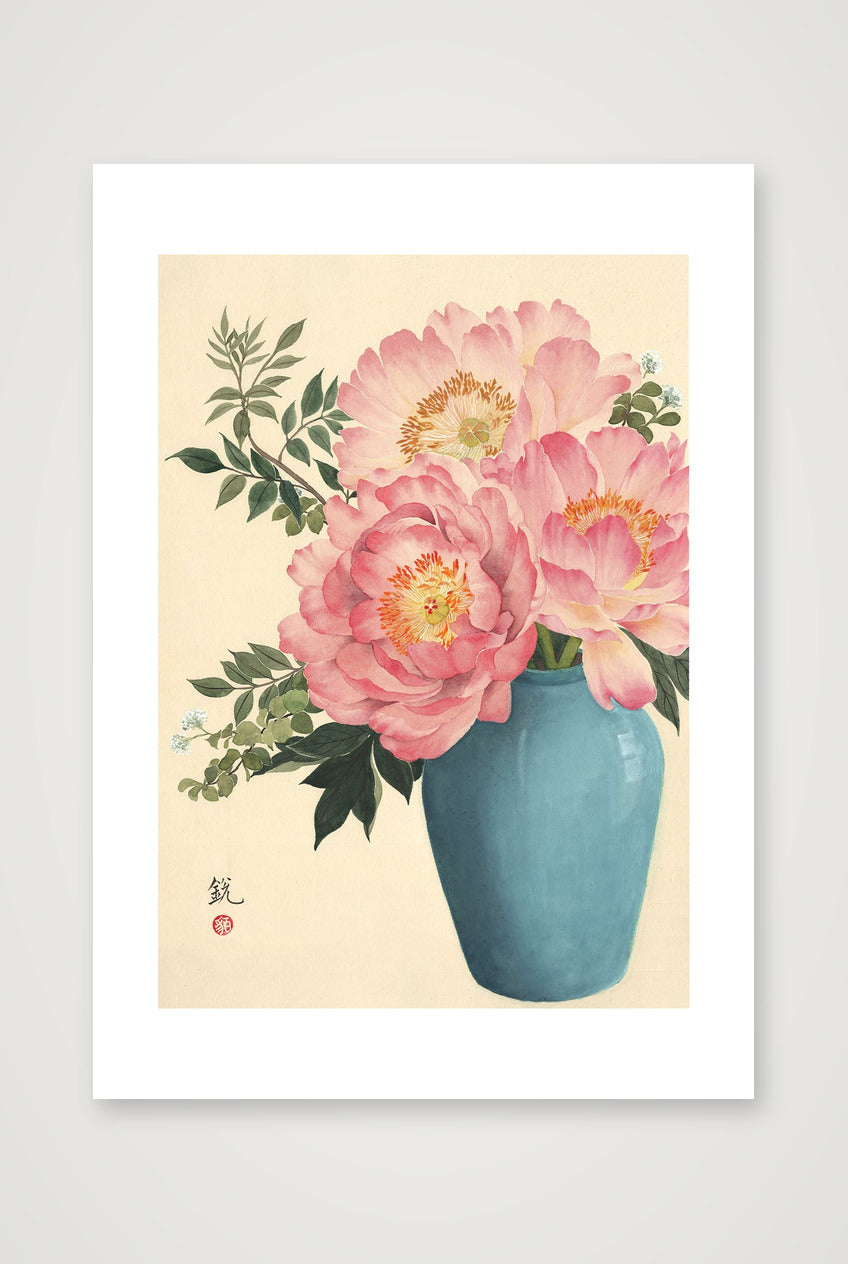 Peonies in Bloom: A Symbol of Prosperity — A3 (30×42cm, 12×17") Print only