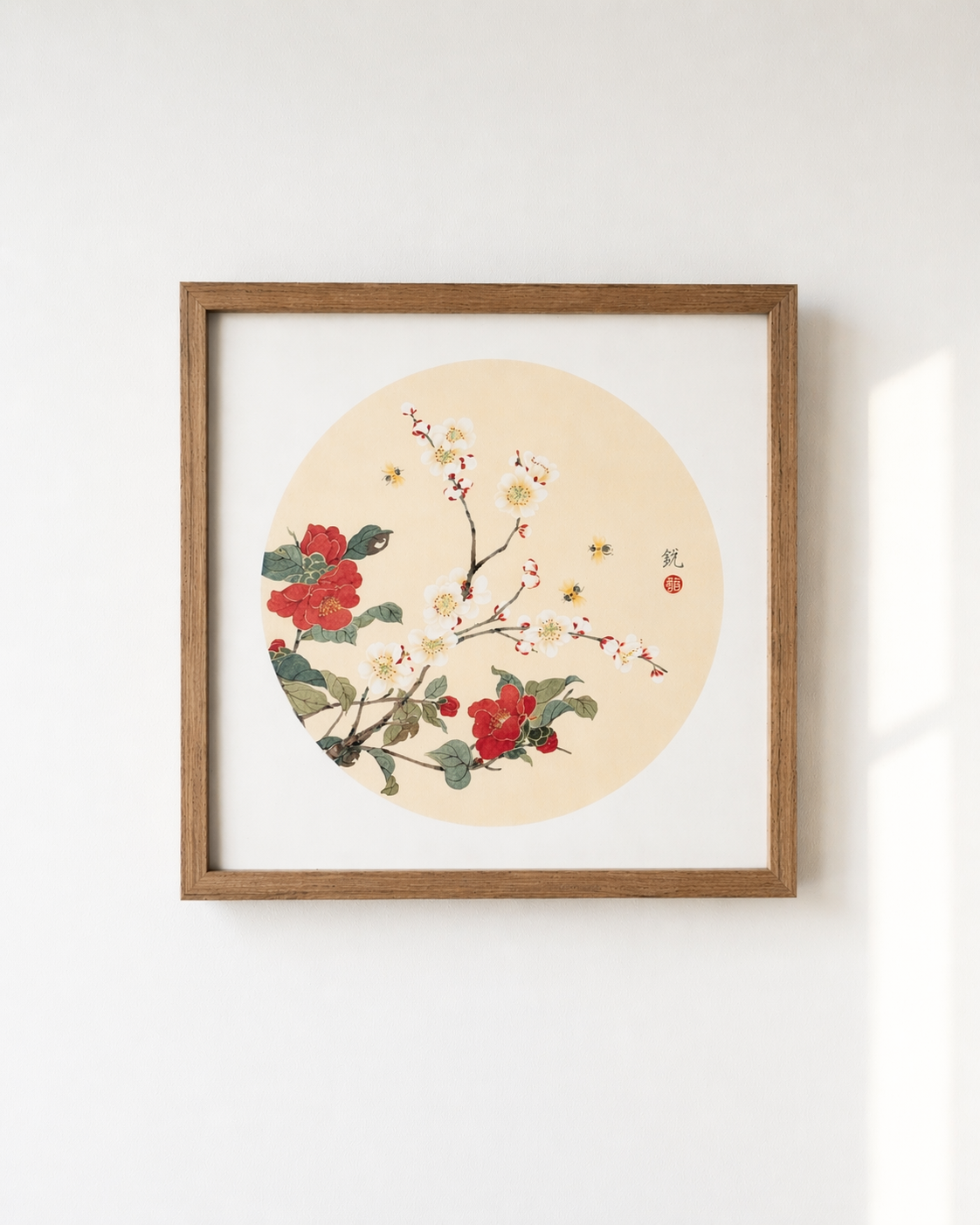 The Camelia and the Apricot Blossom